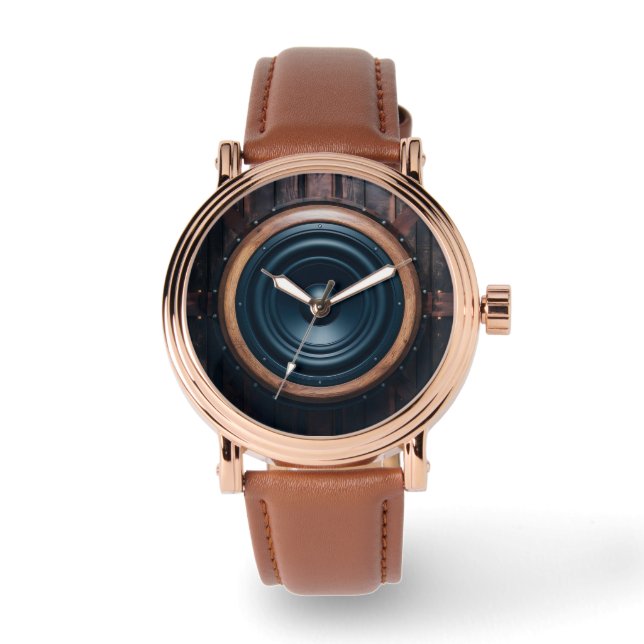 3D Subwoofer Wooden Finish Face Watch (Front)