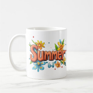 3d Summer Text Coffee Mug