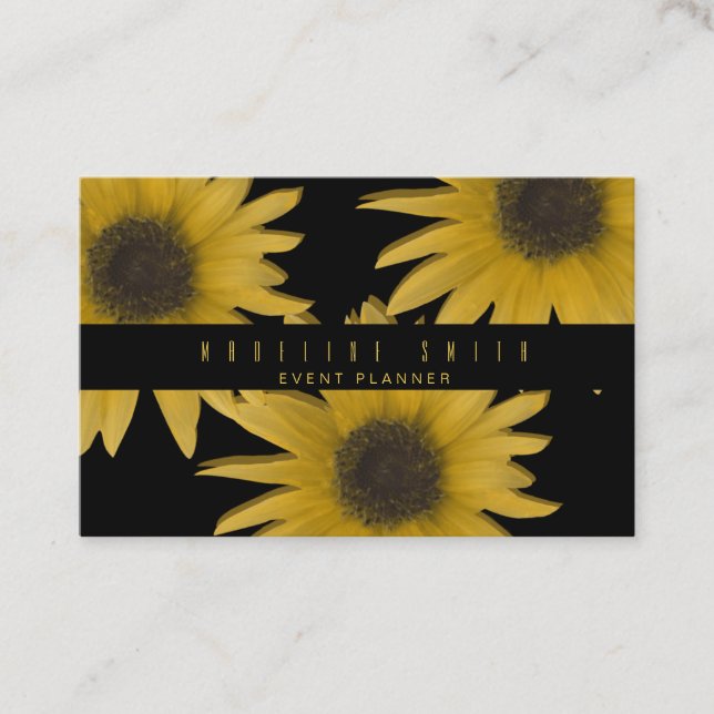 3D Sunflowers Interior Designer Garden Business Card (Front)