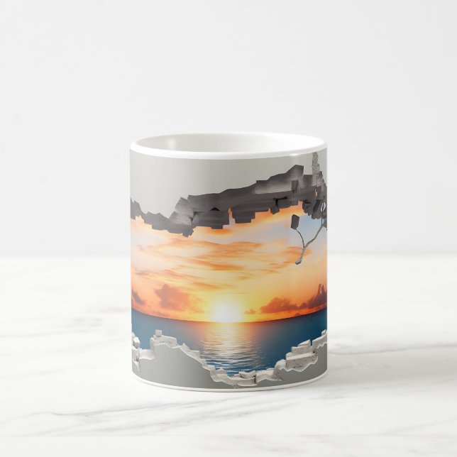 3D Sunrise over the Ocean Mug Wrap Sublimation (Center)