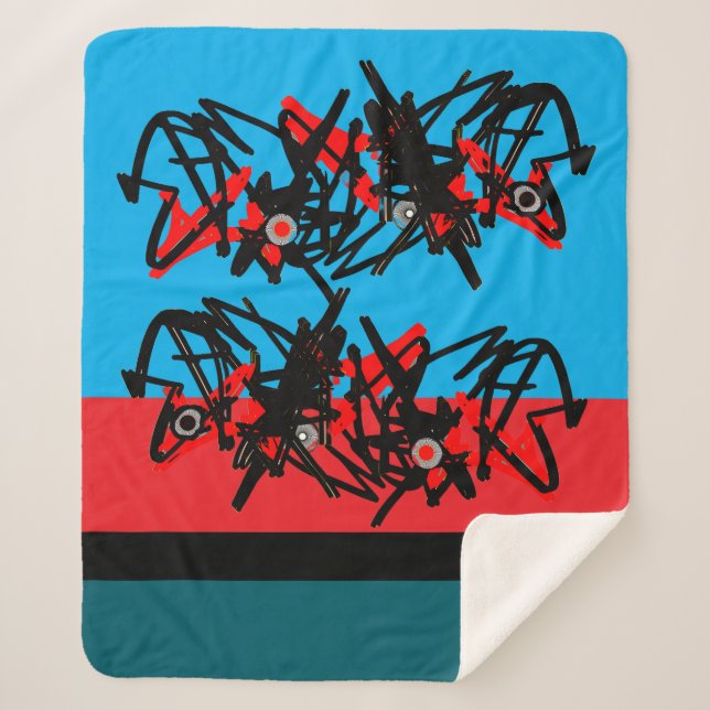 3D SUPER ABSTRACT SHERPA BLANKET! SHERPA BLANKET (Front)