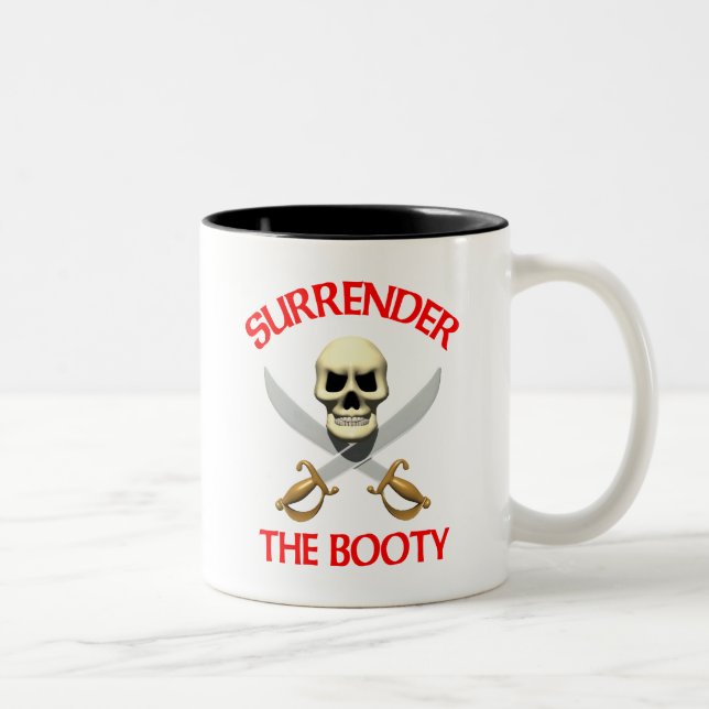 3D Surrender the Booty Two-Tone Coffee Mug (Right)