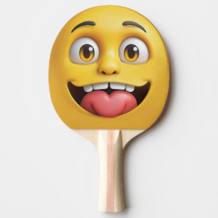 3D Taunting Yellow Emoji Ping-Pong Paddle