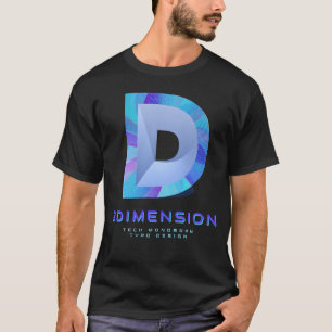 3D Tech Letter D Modern Monogram Stylish T-Shirt