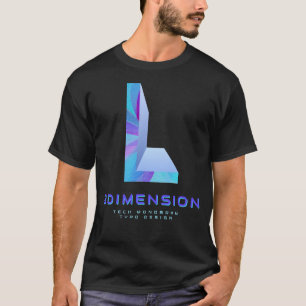 3D Tech Letter L Modern Monogram Stylish T-Shirt