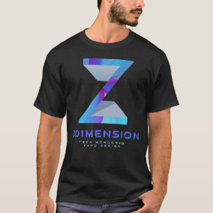 3D Tech Letter Z Modern Monogram Stylish T-Shirt