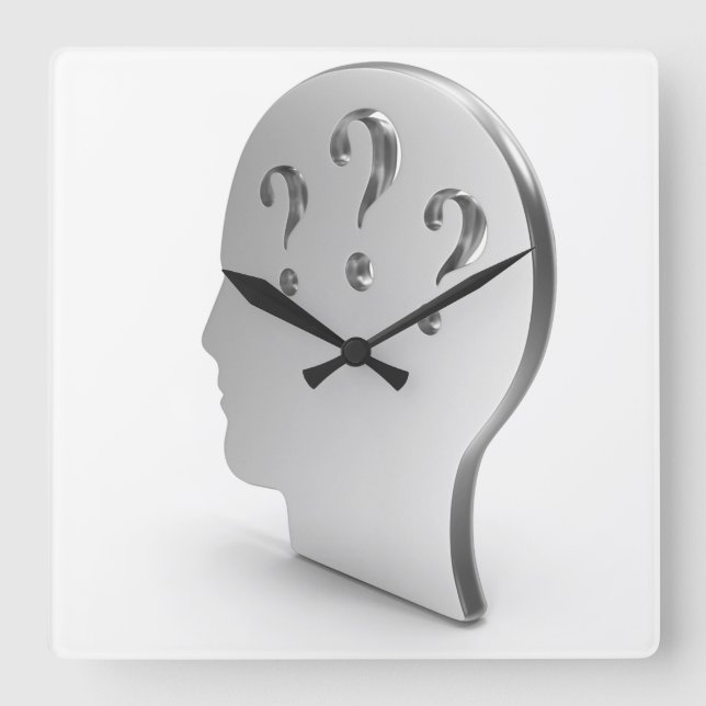 3D Tech Square Wall Clock (Front)