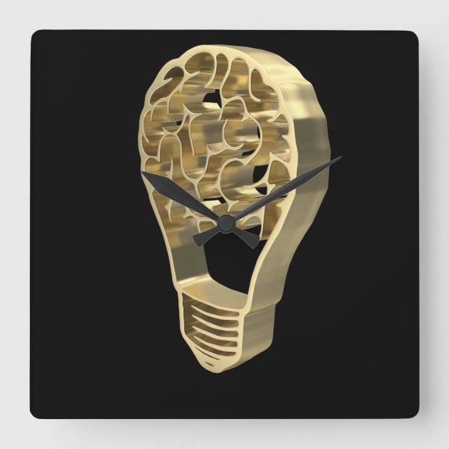 3D Tech Square Wall Clock (Front)