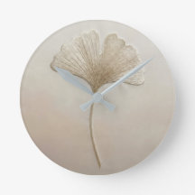  3D Textured Embroidery Ginkgo Leaf Beige Cream