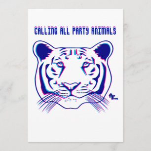 3D Tiger Party Invitation