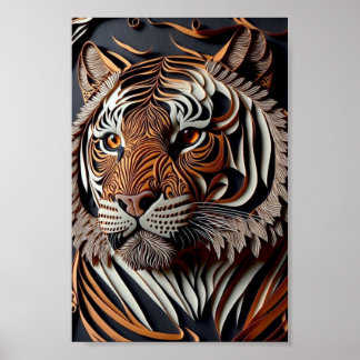 3D TIGER WALL ART