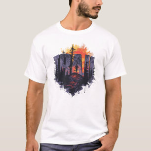 3D Trail Typography Nature Graphic T-Shirt