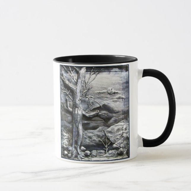 3D Treeman Black and White coffee mug (Right)