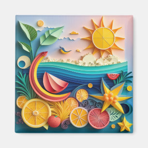 3D Tropical Fruits Magnet
