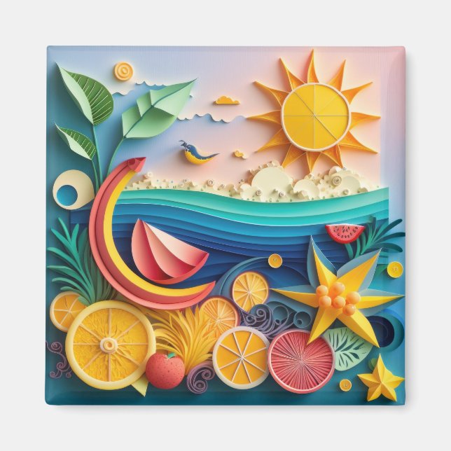 3D Tropical Fruits Magnet (Front)