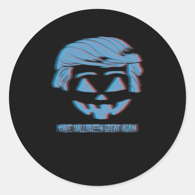 3D Trumpkin Make Halloween Great Again Classic Round Sticker (Front)