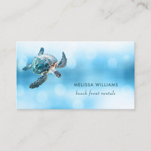 3D Turtle Beach Front Rentals Business Card