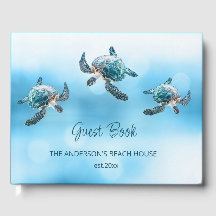 3D Turtle Turquoise Coastal Beach House