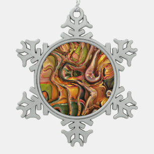 3d twist 02 snowflake pewter christmas ornament