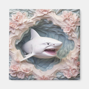 3D Underwater White Shark Magnet