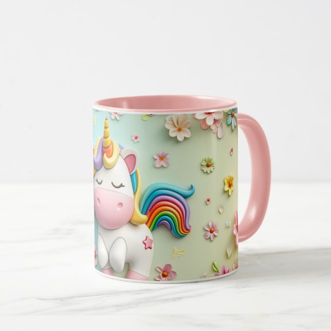 3D Unicorn  Mug (Front Right)