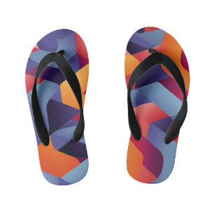 3D Vibrant Geometric Pattern 2 Kid's Thongs