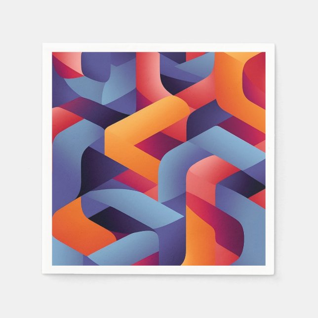 3D Vibrant Geometric Pattern 2  Napkin (Front)