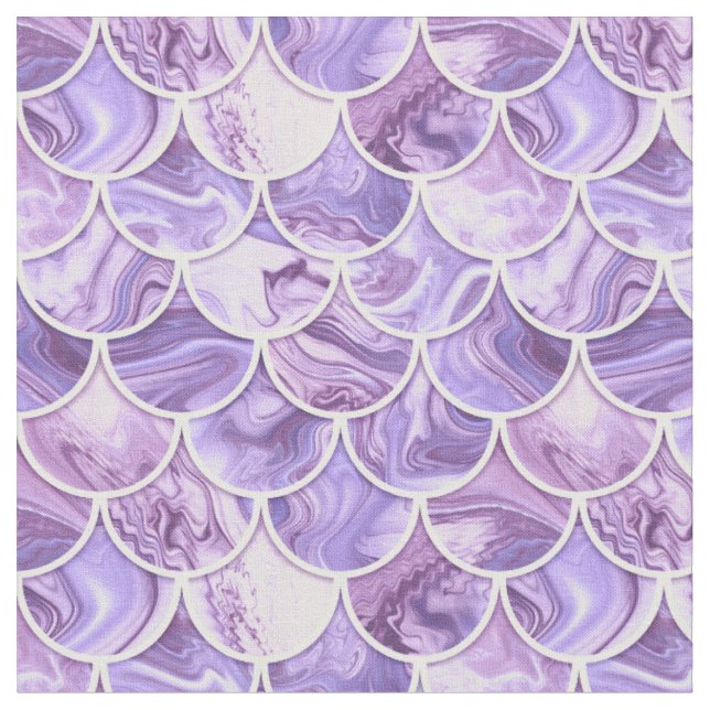 3d violet mermaid scales fabric (Close Up)