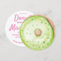 3D Watercolor Green Doughnut Sprinkle Mix Round