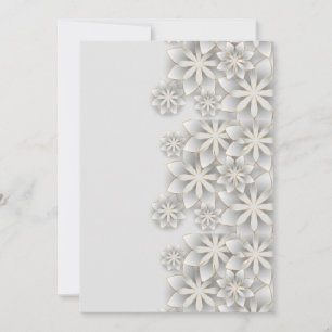 3d white flowers invitation