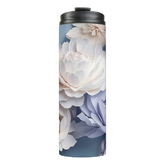 3D White Pink Flowers 20 oz Tumbler