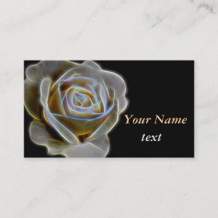 3D white rose Business Card