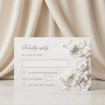 3D White Roses Wildflowers Wedding