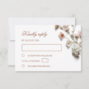 3D Wildflowers Wedding RSVP Card