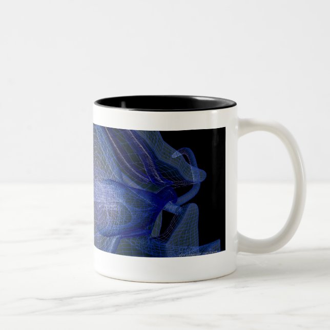 3d wireframe of the eye muscles in a socket Two-Tone coffee mug (Right)