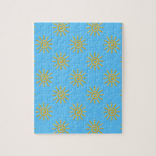 3D Yellow Sun Drawing Pattern Jigsaw Puzzle (Vertical)