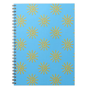 3D Yellow Sun Drawing Pattern Notebook