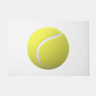 3D yellow tennis ball Doormat