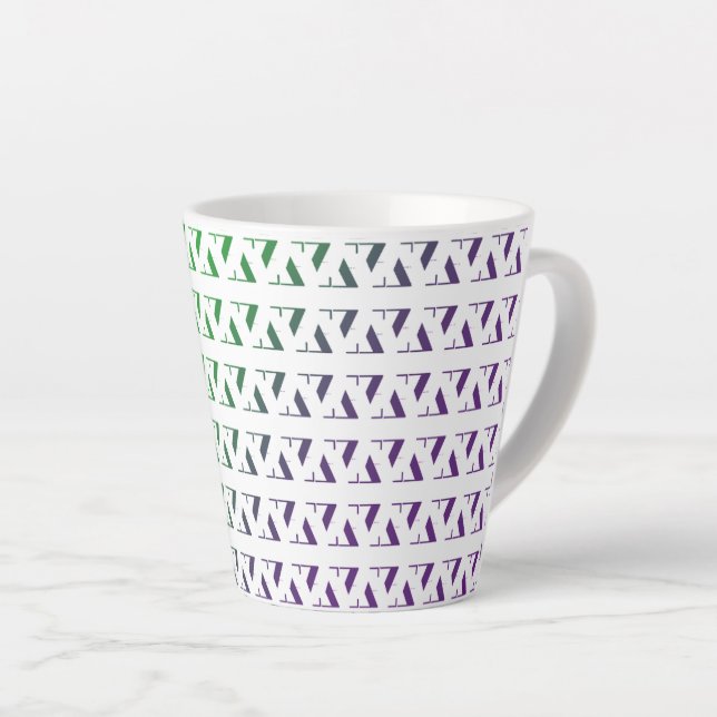 3D zig zag Pattern Latte Mug (Right Angle)