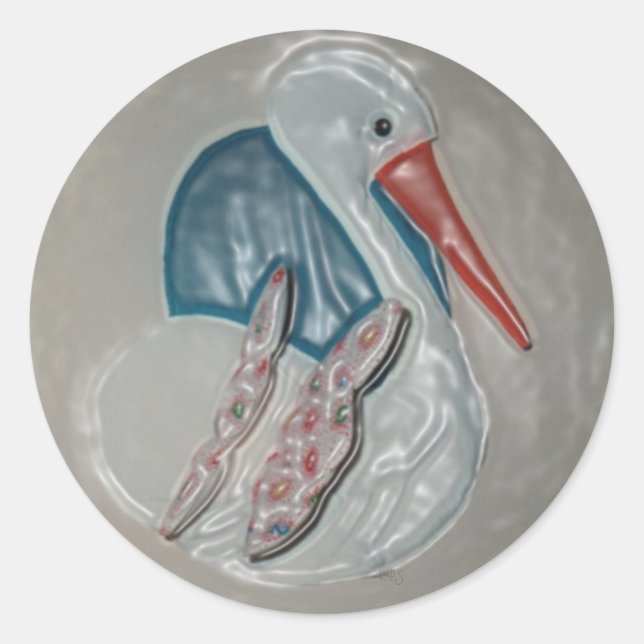3Dimensional Stork Sticker (Front)