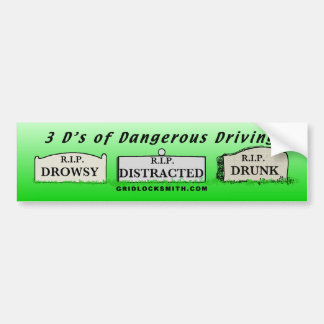 3D's of Dangerous Driving Bumper Sticker