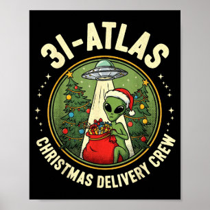 3i_atlas Christmas Delivery Crew Alien Santa Space Poster