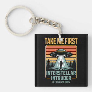 3I Atlas Glitch Style Sci Fi Retro Space Funny  Key Ring