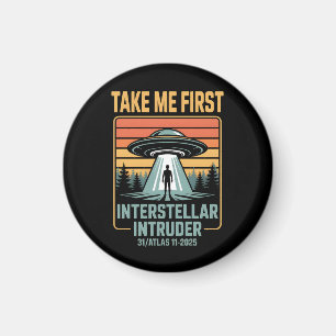3I Atlas Glitch Style Sci Fi Retro Space Funny Magnet