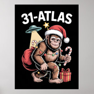 3I Atlas Glitch Style Sci Fi Retro Space Funny Poster