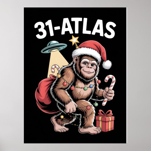 3I Atlas Glitch Style Sci Fi Retro Space Funny  Poster (Front)