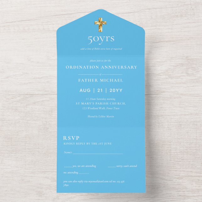 3in1 Ordination Anniversary INVITE and RSVP Priest (Inside)