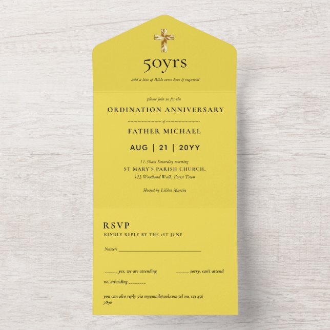 3in1 Ordination Anniversary INVITE and RSVP Priest (Inside)