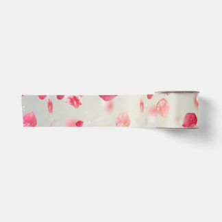 3in satin Ribbon flower petal print