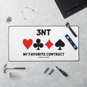 3NT My Favourite Contract Four Card Suits Bridge Desk Mat